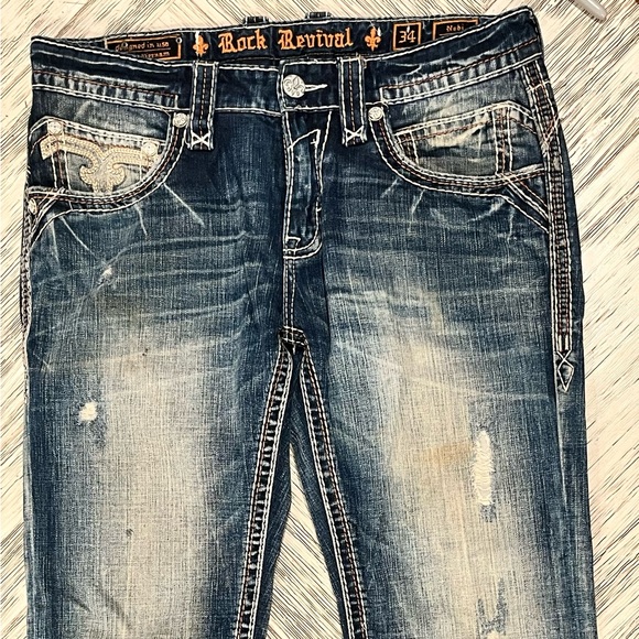 Rock Revival Other - Rock Revival Nebi Blue Distressed Bootcut Jeans